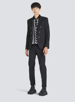 New Wool Blazer With Double-breasted Silver-tone Buttoned Fastening Jackets And Blazers