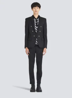 New Wool Blazer With Double-breasted Silver-tone Buttoned Fastening Jackets And Blazers