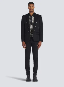 Store Wool Blazer With Double-breasted Silver-tone Buttoned Fastening Jackets And Blazers