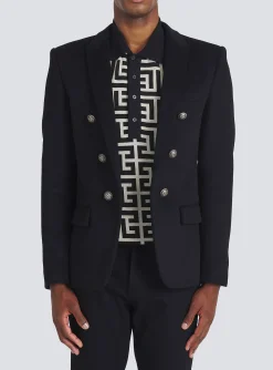Store Wool Blazer With Double-breasted Silver-tone Buttoned Fastening Jackets And Blazers