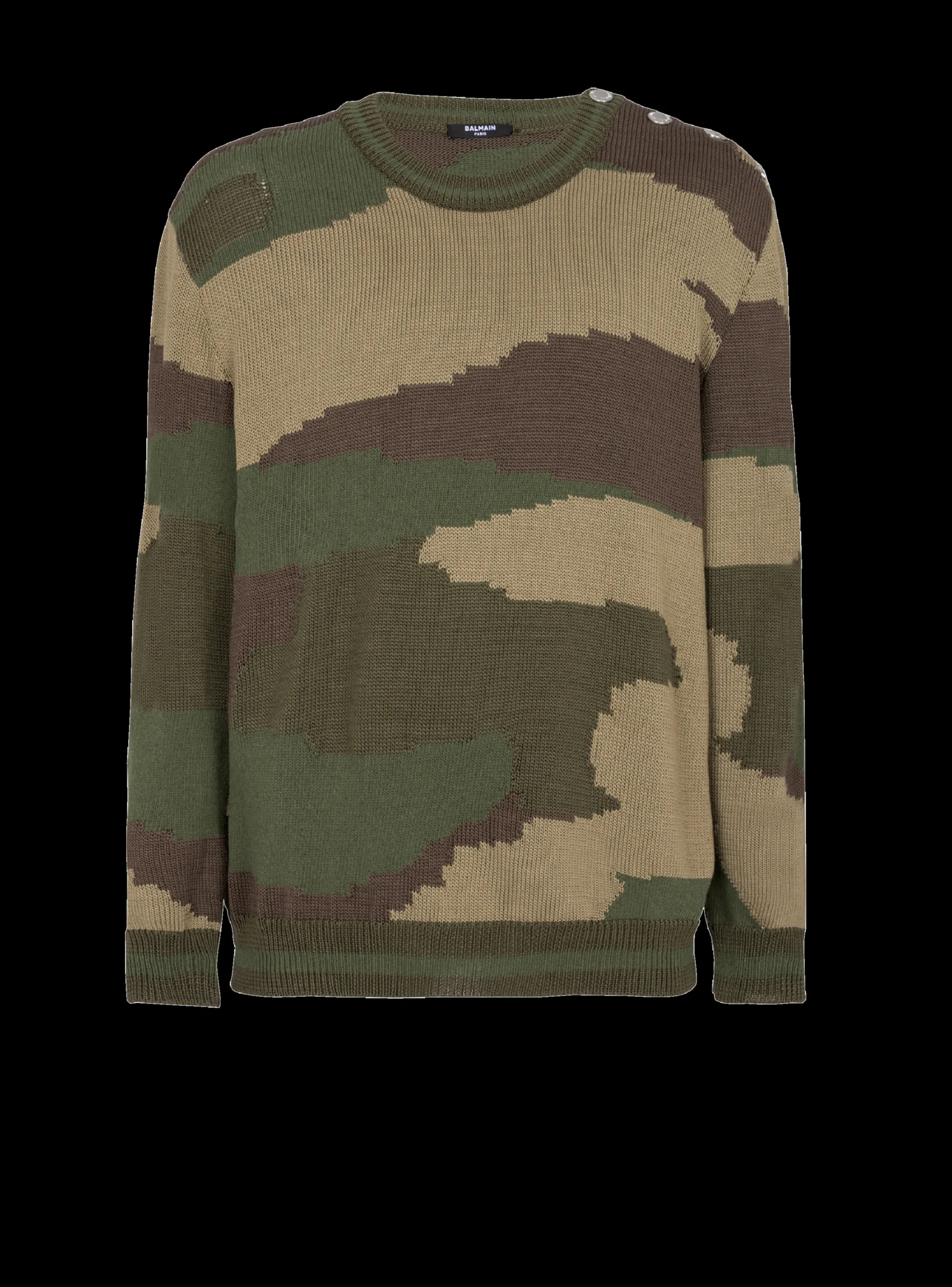 Shop Wool Camouflage Jumper Knitwear