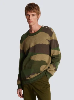 Shop Wool Camouflage Jumper Knitwear