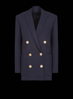 Sale Wool Double-breasted Boyfriend Jacket Women Jackets And Blazers
