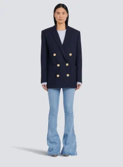 Sale Wool Double-breasted Boyfriend Jacket Women Jackets And Blazers