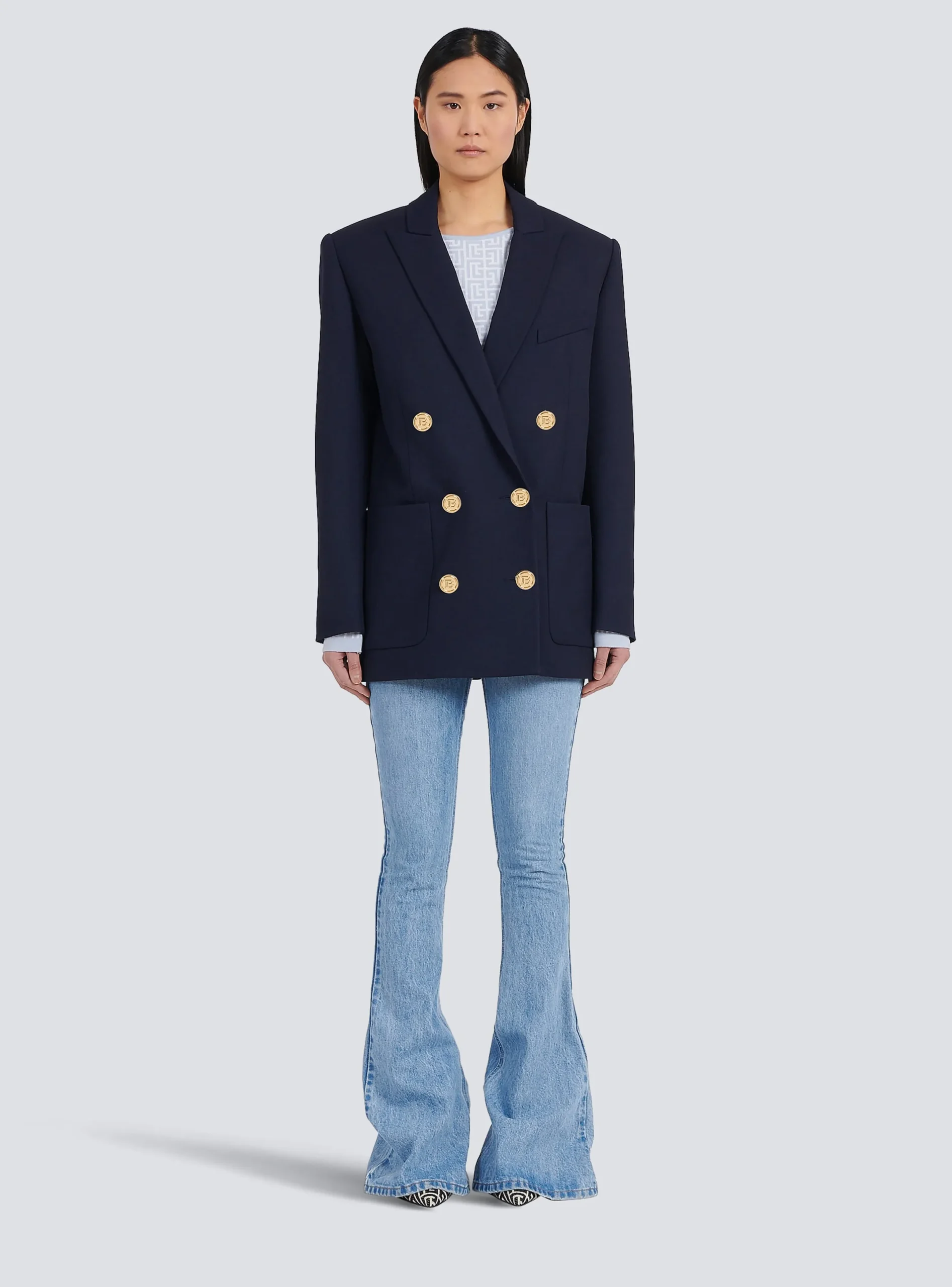 Sale Wool Double-breasted Boyfriend Jacket Women Jackets And Blazers