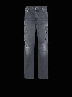 Fashion Worn-effect Cargo Trousers Denim