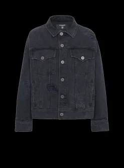 Discount Worn-effect Denim Jacket Outerwear|Denim