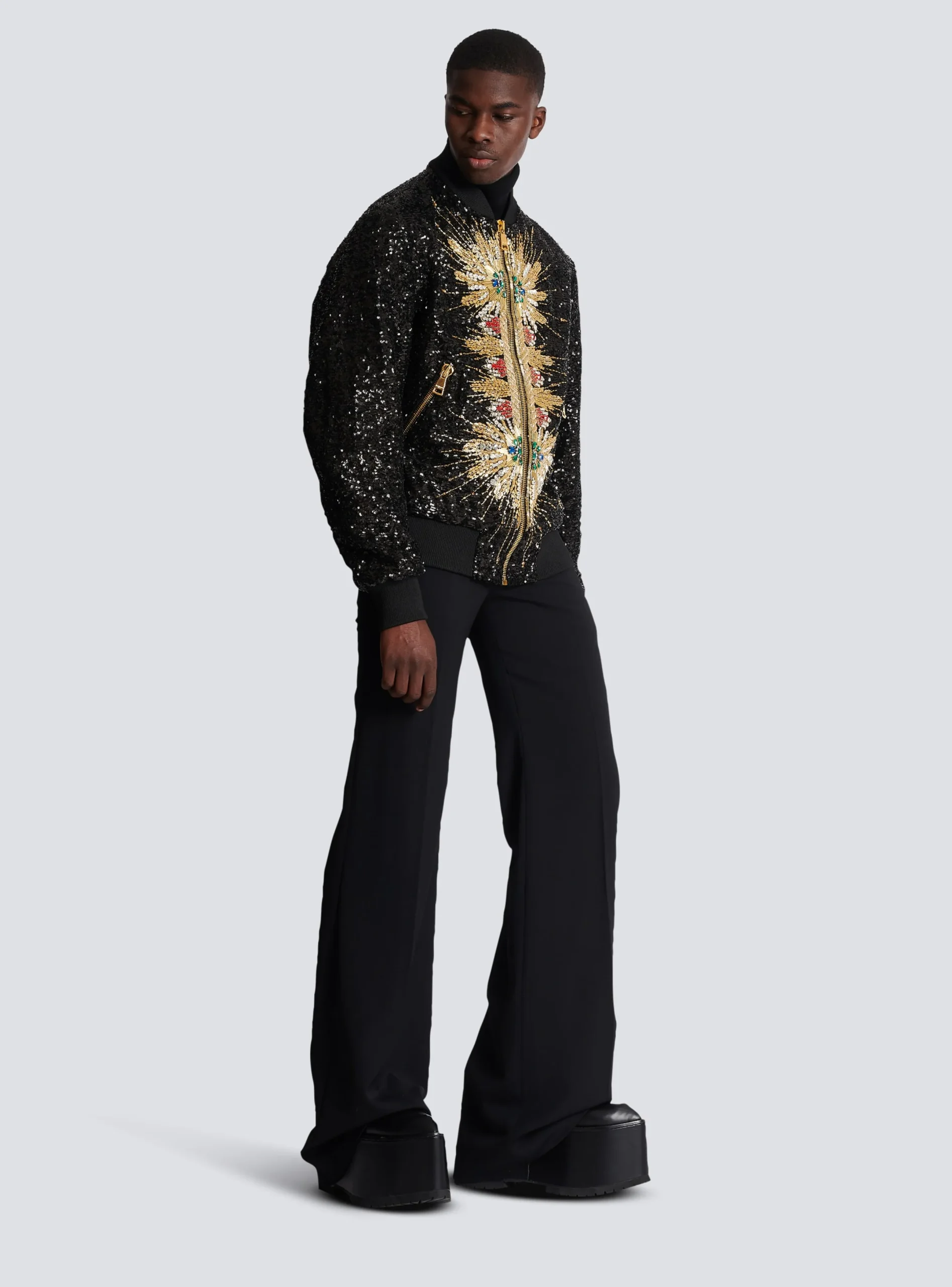 Fashion Zipped Jacket With Embroidery Outerwear