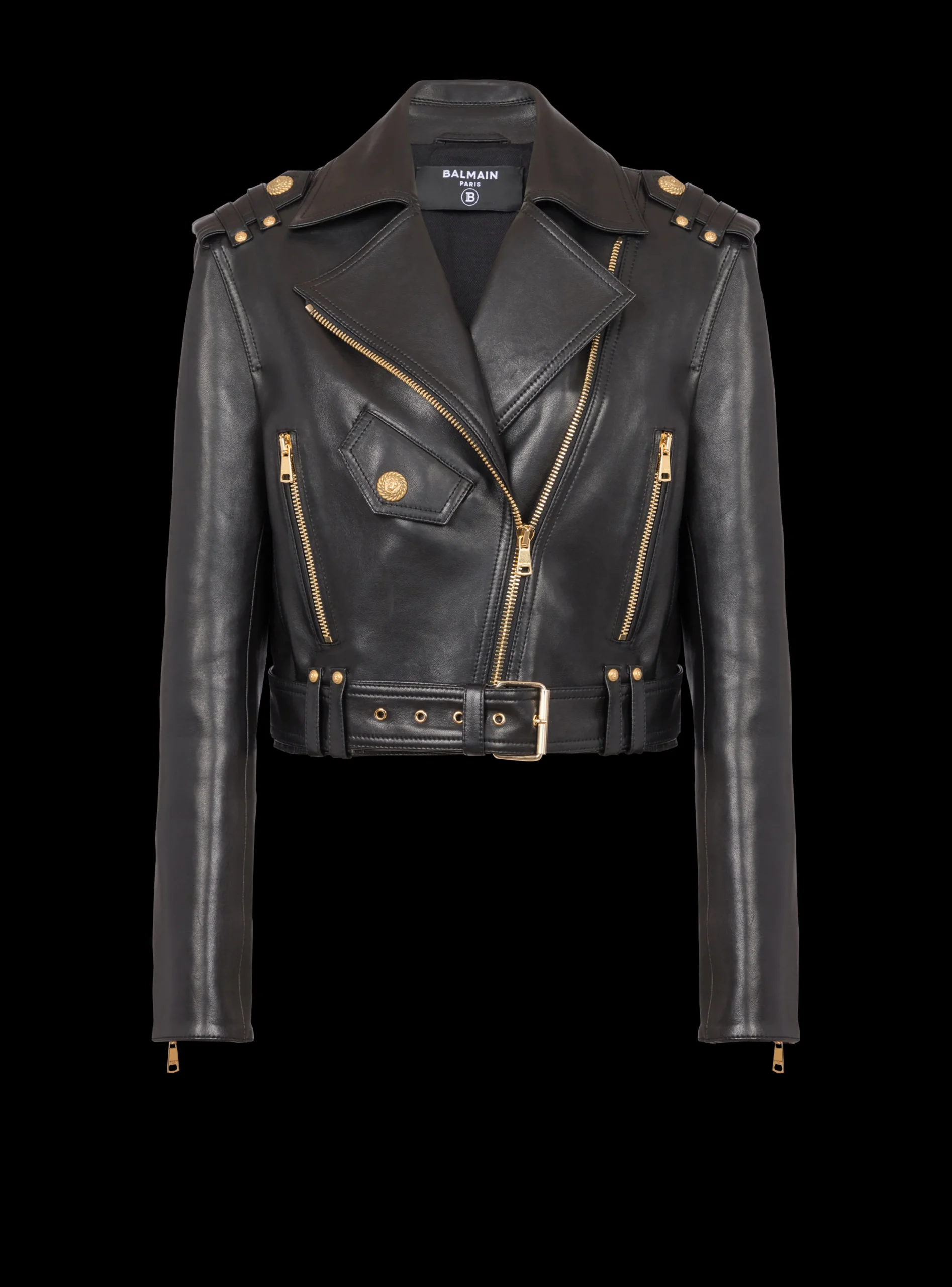 Store Zipped Leather Biker Jacket Women Outerwear