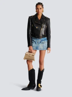 Store Zipped Leather Biker Jacket Women Outerwear